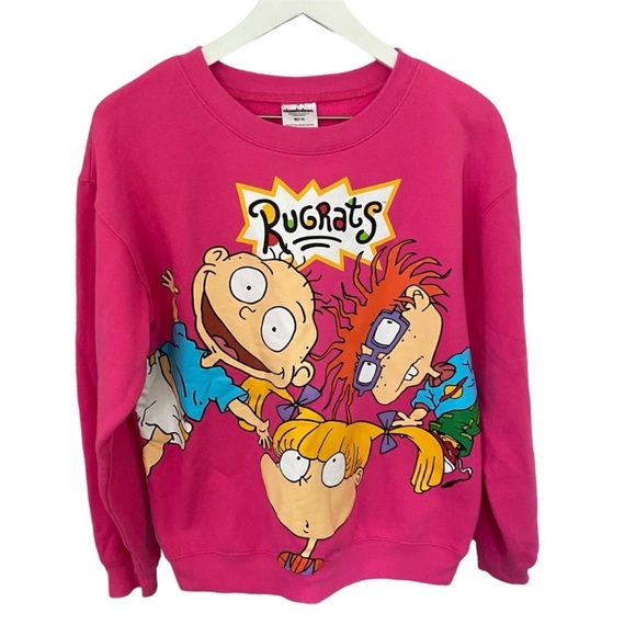 Nickelodeon Rugrats Pink Graphic Sweatshirt Juniors Size Medium (7-9) - Picture 1 of 4